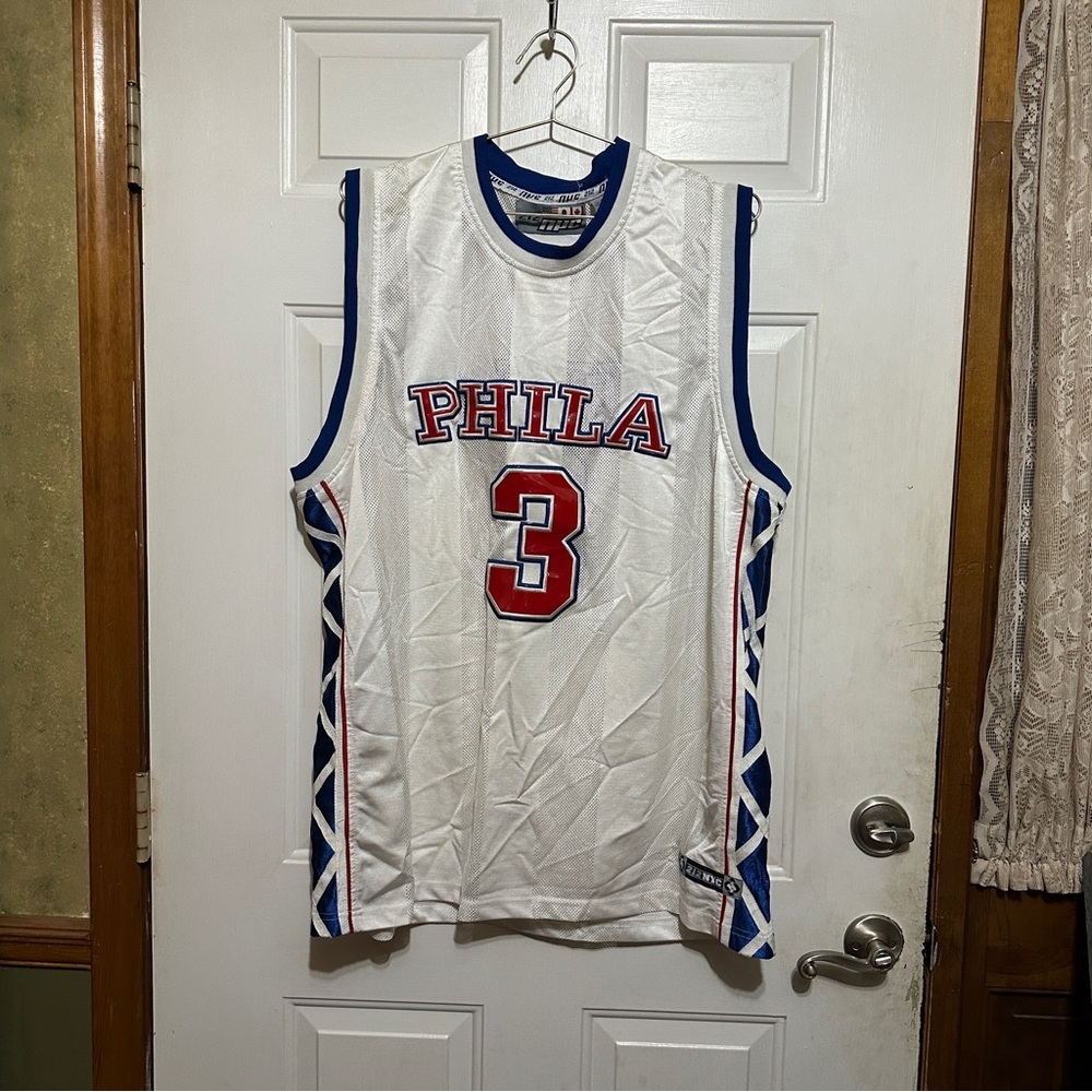 212 NYC Phila #3 White Red Blue Basketball Jersey Men’s Size 2XL Iverson‎